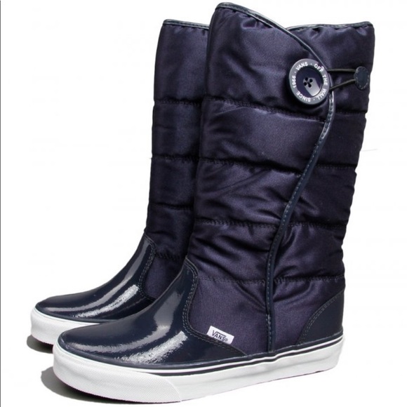 Vans Shoes - VANS Phoebe Rain Boots Quilted Rubber Toe Blue 8.5